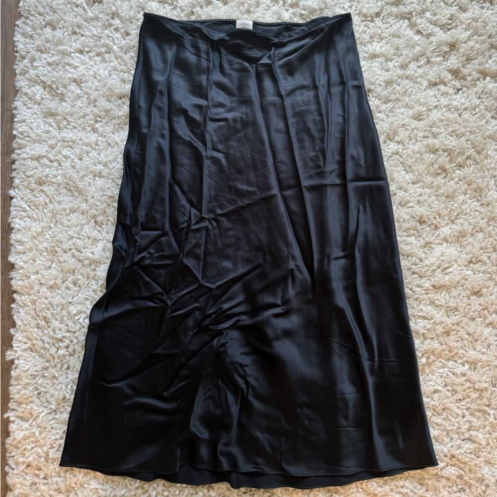 Black silk Aritzia midi skirt